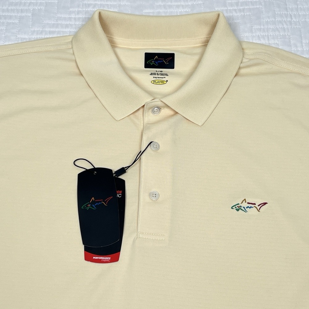 Greg Norman Polo Shirt Mens L Yellow Play Dry Golf Performance G7F24XOK444